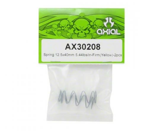 Axial Spring 12.5x40mm 5.44 Lbs/in - Firm (Yellow) - (2pcs) 2 Axial Spring 12.5x40mm 5.44 Lbs/in - Firm (Yellow) - (2pcs) - Image 2