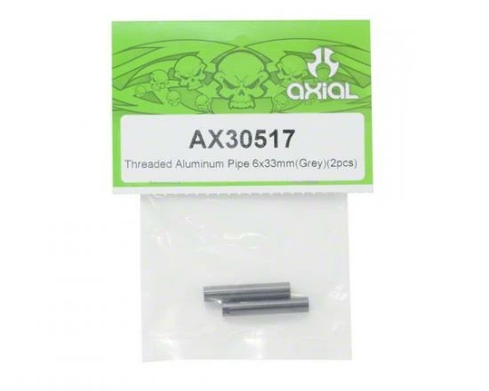 Axial Threaded Aluminum Pipe 6x33mm - Grey (2pcs.) 2 Axial Threaded Aluminum Pipe 6x33mm - Grey (2pcs.) - Image 2