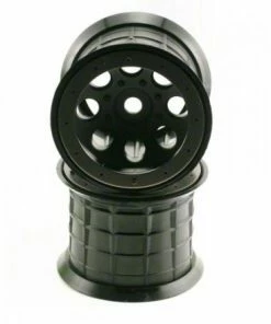 Axial Beadlock 8 Hole Wheels - 40 Series - Black - 14/17mm Hex - (pair)