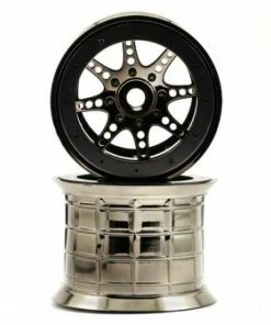 Axial 8 Spoke Beadlock Wheels (Black Chrome)